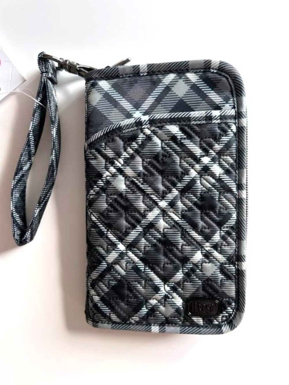 Lug Tandem Zip SE RFID Wallet Plaid Grey